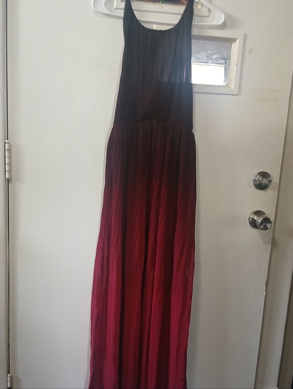 Women Ombre Red to Black Maxi Dress - Sleeveless